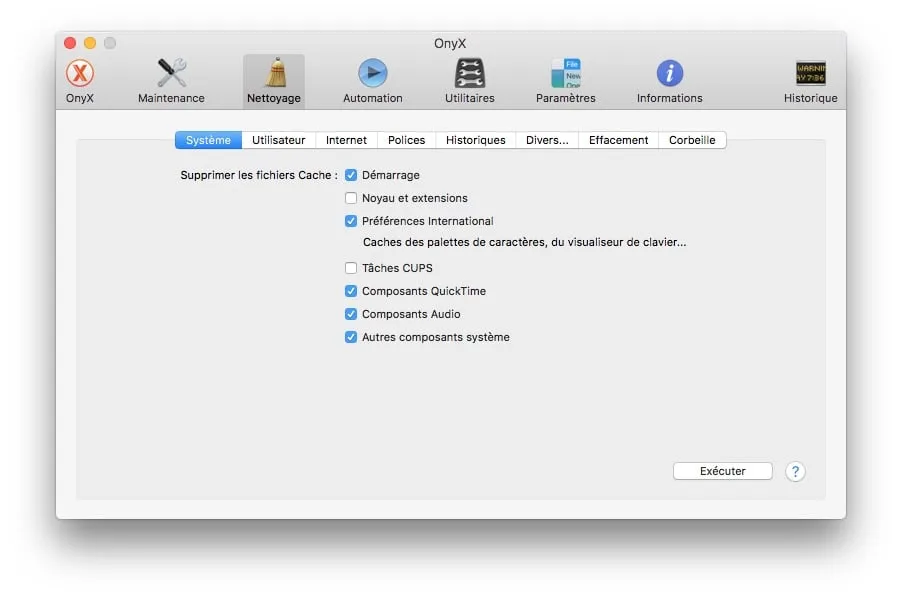 Onyx macOS Sierra (10.12) : mode d'emploi 4 Onyx macOS Sierra systeme