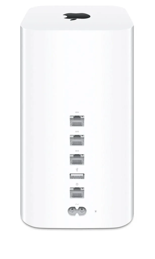 Apple Airport Extreme : tour d'horizon et configuration 2 Apple Airport Extreme vue de dos