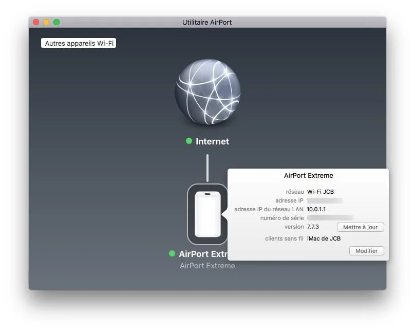 Apple Airport Extreme : tour d'horizon et configuration 4 Apple airport 7.7.3