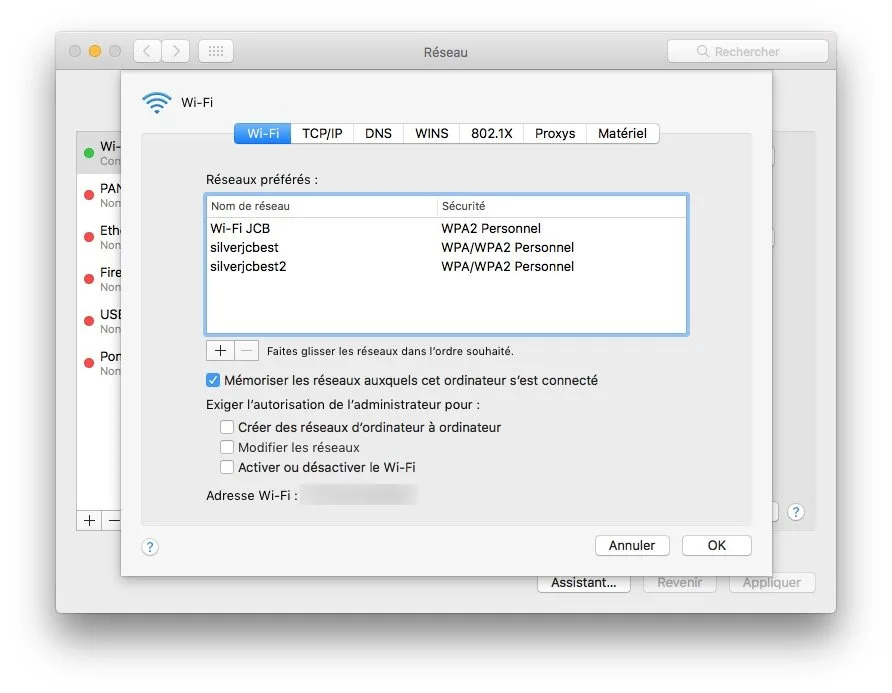 Réseaux préférés WiFi sur Mac : choisir les meilleurs 4 reseaux preferes WiFi sur Mac reclasser