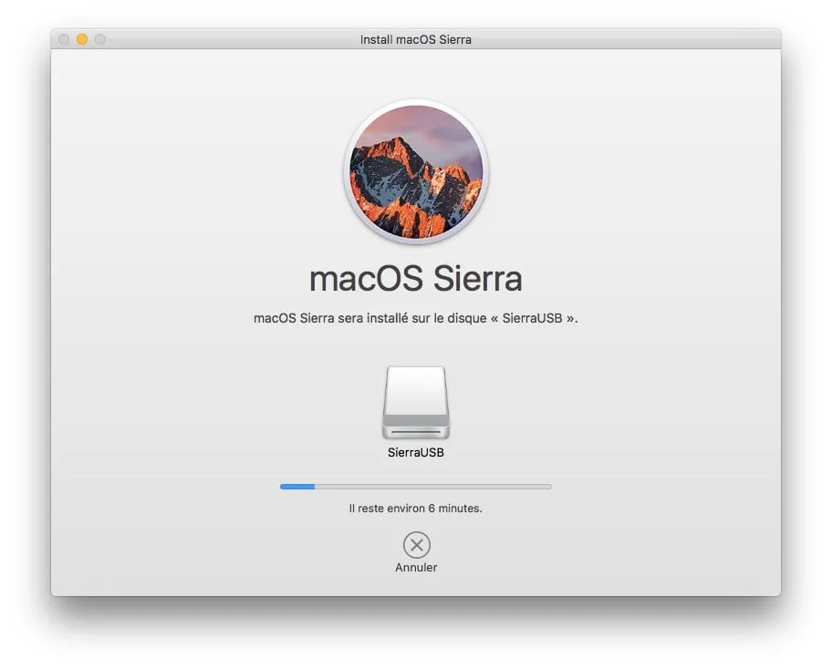 Installer macOS Sierra sur clé USB ou disque externe 7 Installer macOS Sierra sur cle USB copie de fichiers