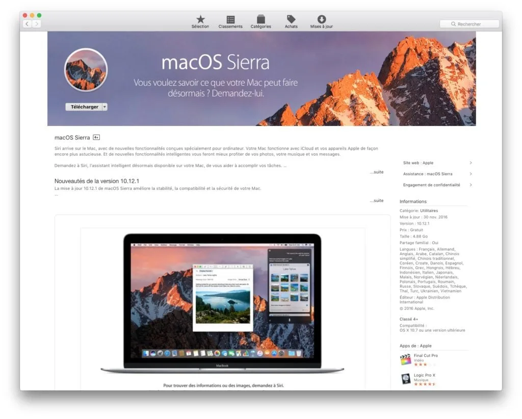 Installer macOS Sierra sur clé USB ou disque externe 3 Installer macOS Sierra sur cle USB telecharger