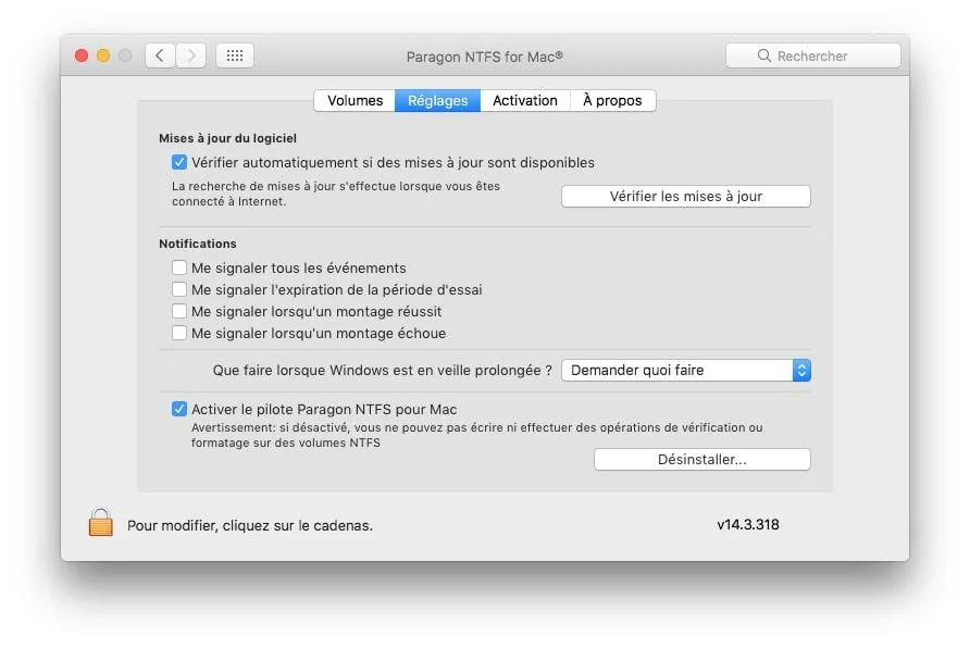 Supprimer une app sur macOS Sierra ntfs mac