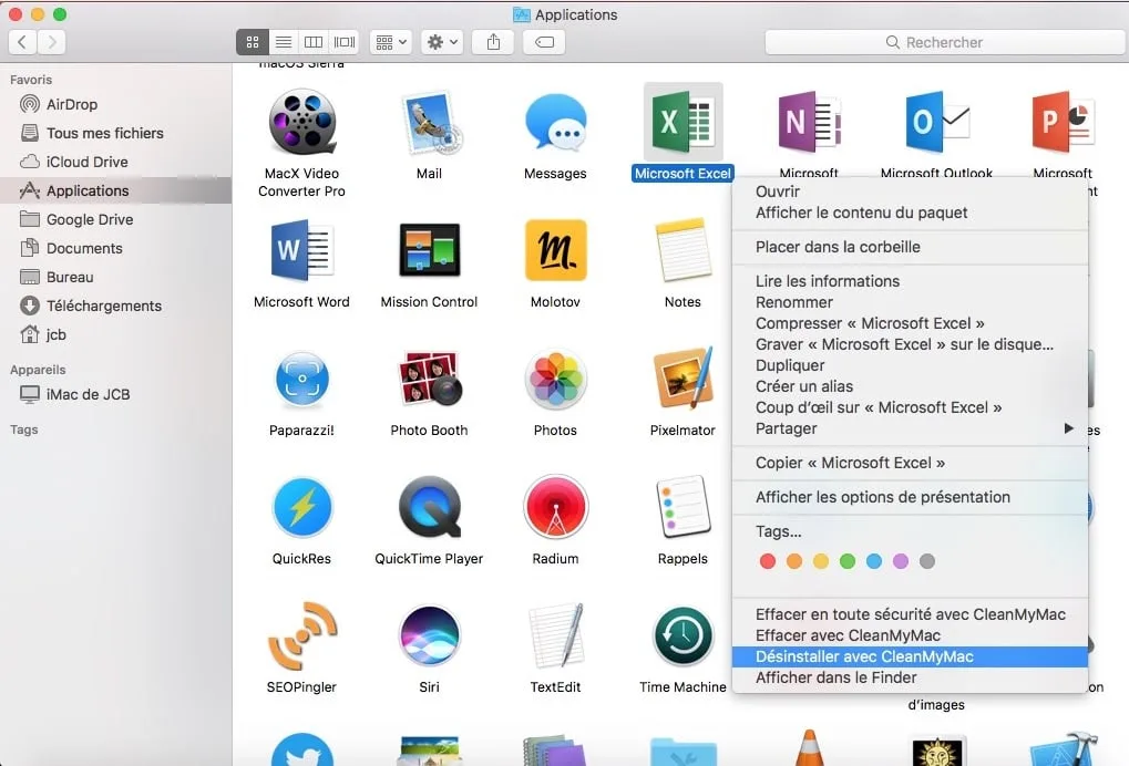 supprimer une app sur macos sierra avec cleanmymac 3