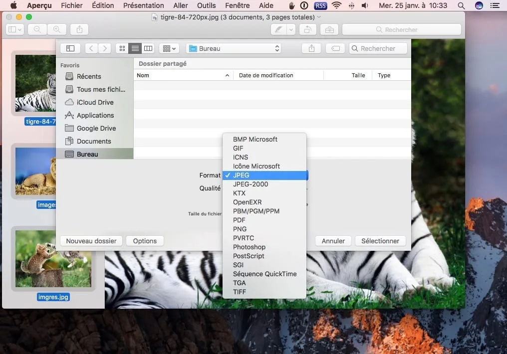 Convertir des images sur Mac gif icns tfa photoshop
