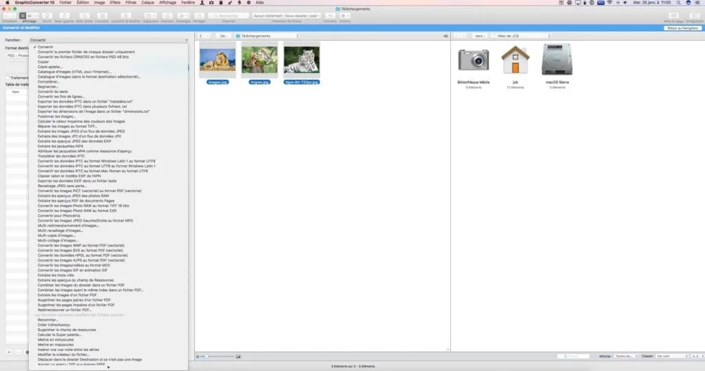 Convertir des images sur Mac traitement par lot