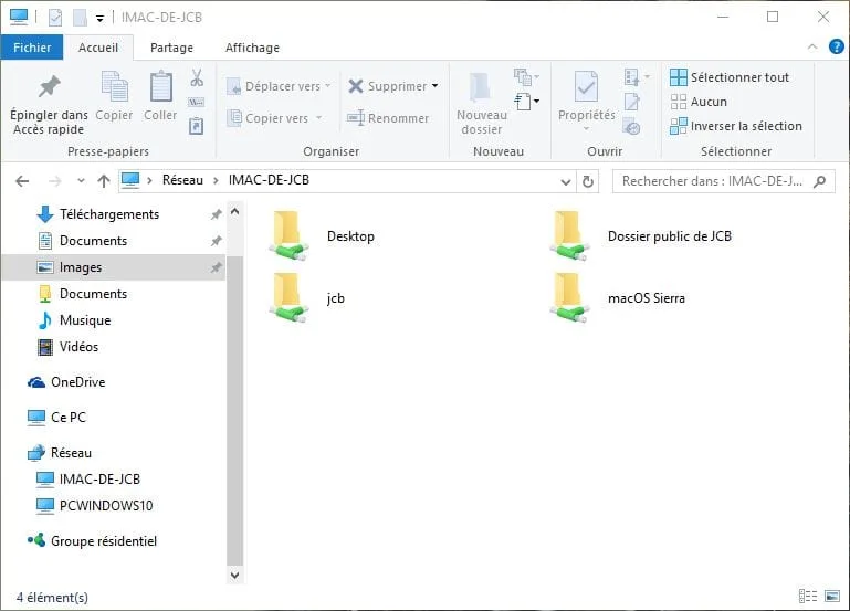 Créer un réseau entre un Mac et un PC (macOS Sierra / Windows 10) 11 Creer un reseau entre un Mac parcourir dossiers mac depuis windows 10