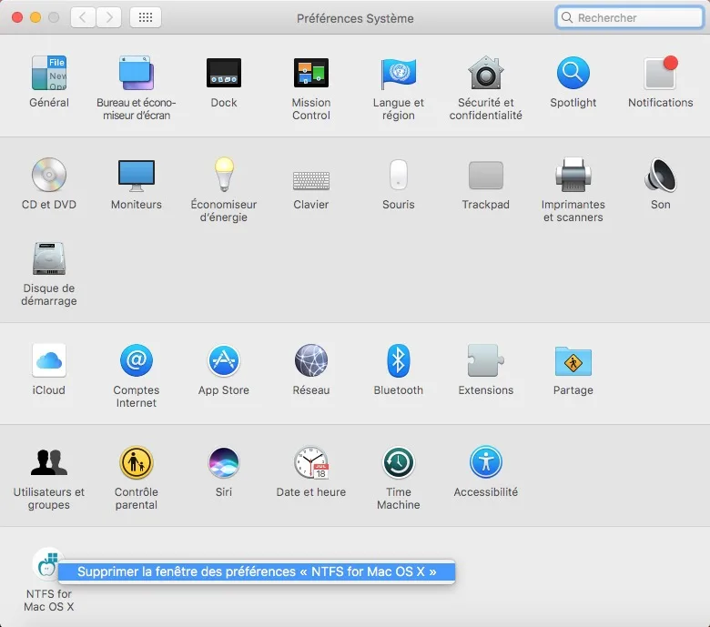 Supprimer une extension des Preferences Systeme Mac Java flash