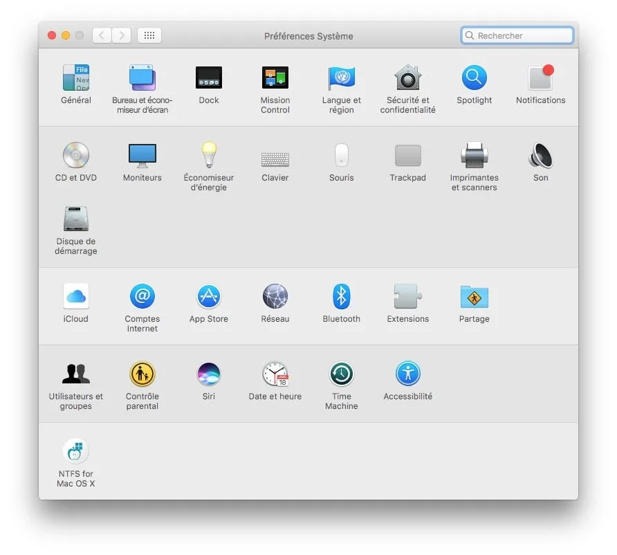 Supprimer une extension des Preferences Systeme Mac OS