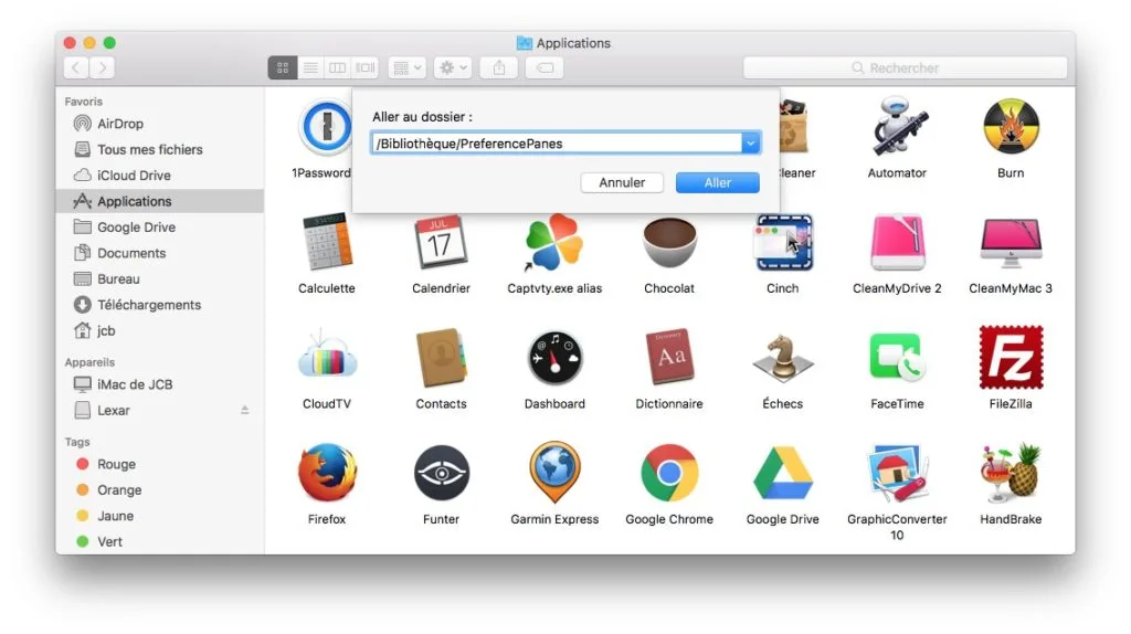 Supprimer une extension des Preferences Systeme Mac via le Finder