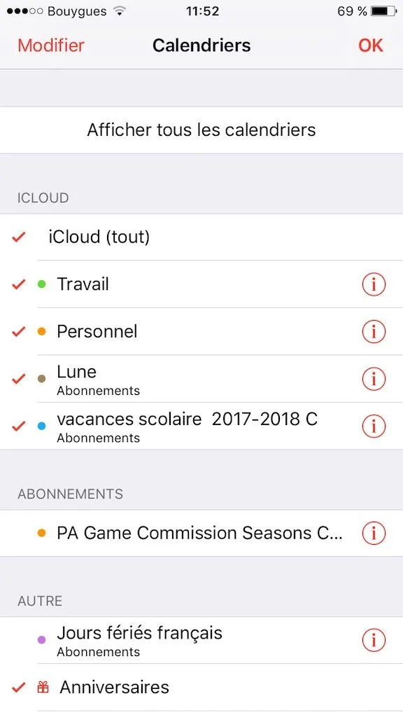Ajouter les jours fériés sur le calendrier Mac, iPhone / iPad (fêtes noms, vacances, phase lunaire...) 8 iPhone calendrier jours feries tutoriel