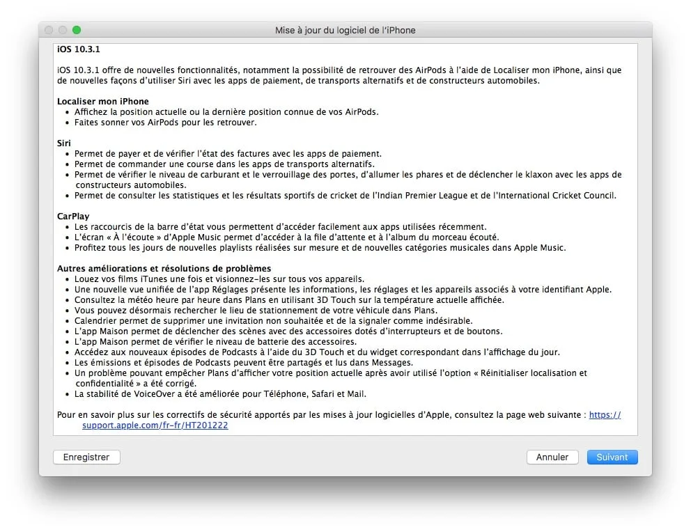 iOS 10.3.1 : mise à jour pour iPhone, iPad et iPod touch (Iiens IPSW inclus) 2 iOS 10.3.1 mise a jour iphone