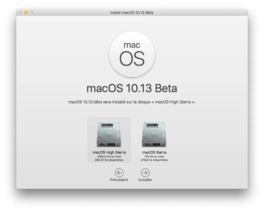 Installer macOS High Sierra en dual boot choisir sa partition