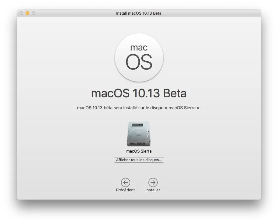 installer macos high sierra en dual boot afficher tous les disques