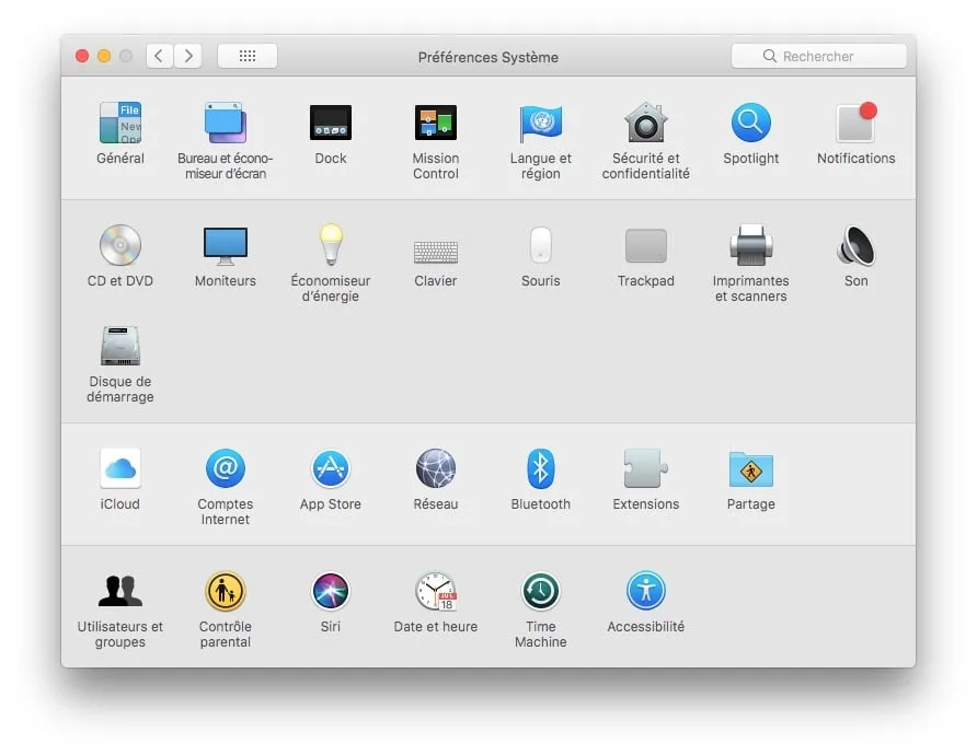 macOS high sierra preferences systeme disque demarrage
