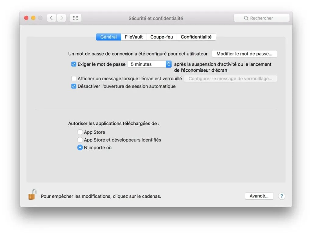 ouvrir les apps non identifiees macOS High Sierra n'importe ou