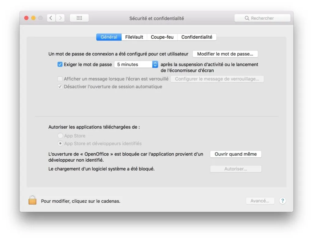 ouvrir les apps non identifiees macOS High Sierra ouvrir quand meme