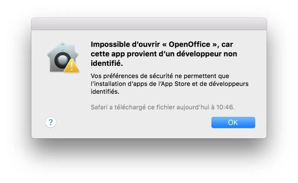 ouvrir les apps non identifiees macOS High Sierra que faire