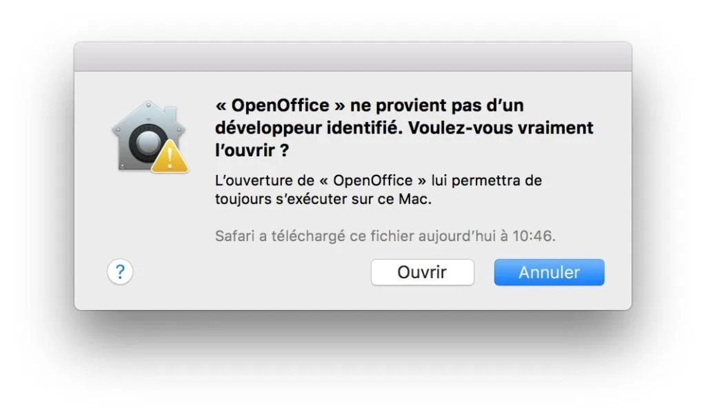 ouvrir les apps non identifiees macOS High Sierra voulez vous vraiment l'ouvrir