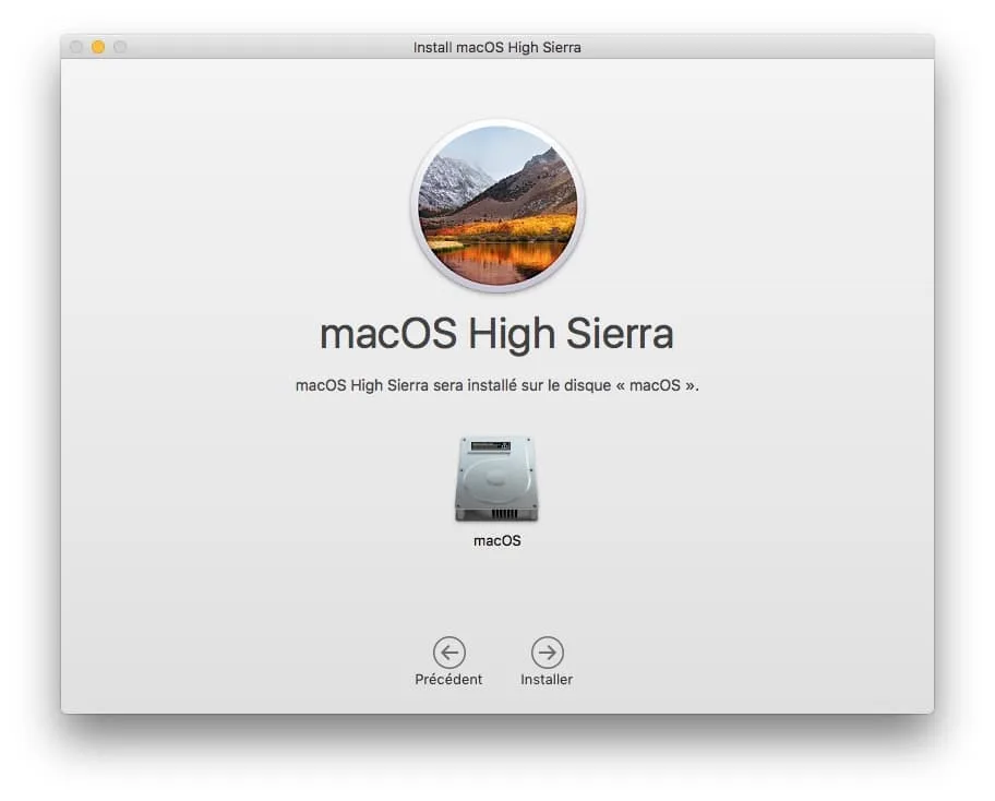 Installer macOS High Sierra sur disque dur ou ssd