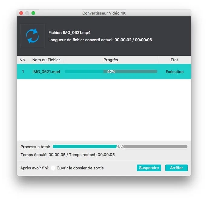 Convertir une video 4K sur Mac en Mpeg4 ou autre format