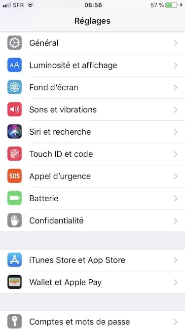 Desactiver True Tone sur iPhone X Luminosite et affichage