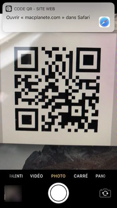 Scanner un QR Code avec un iPhone sous iOS 11 avec appareil photo