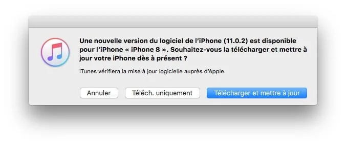 iOS 11.0.2 mise a jour itunes