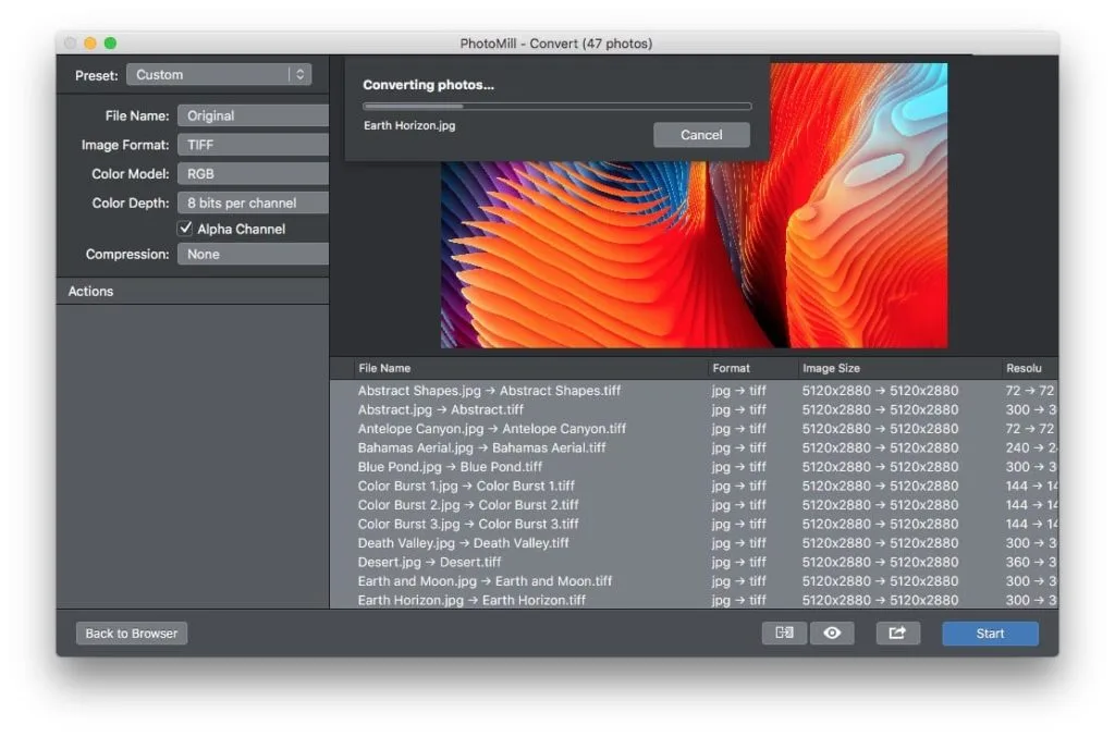 Convertir des images sur Mac