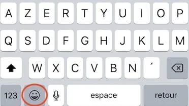 Activer le clavier a une main sur iPhone touche emoticone