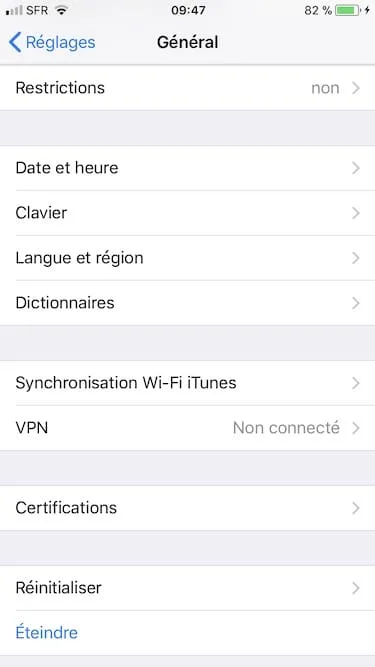 Activer le clavier a une main sur iPhone