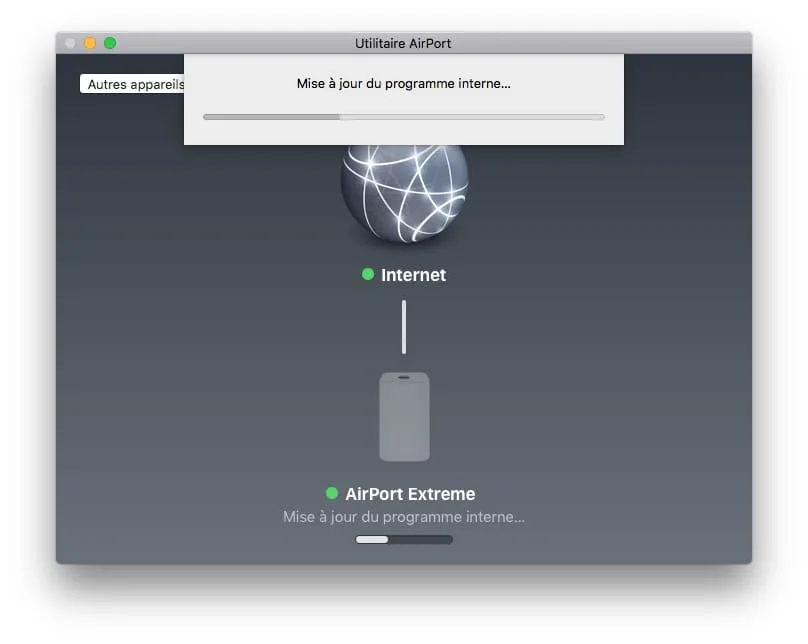 mise à jour Apple Airport extreme programme interne