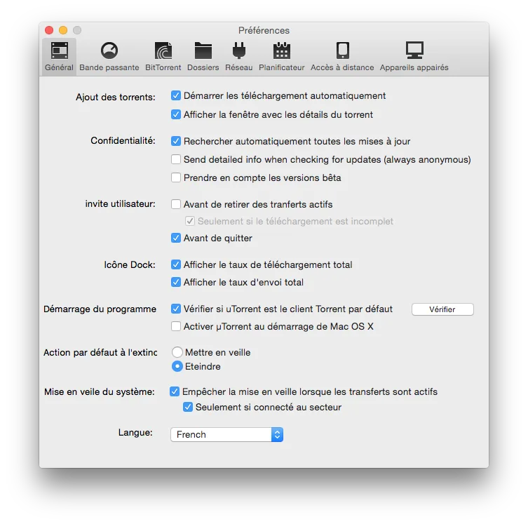Configurer uTorrent Yosemite en 7 étapes (Mac OS X 10.10) 3 uTorrent Yosemite general