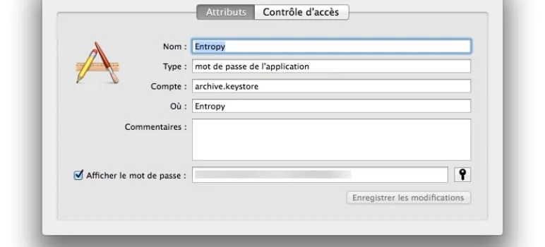 Keychain changer mot de passe