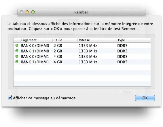 tester la ram de son mac Rember