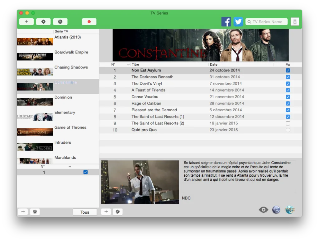 TV Series Mac : gérer tous vos épisodes TV (Mac OS X 10.10) 3 tv series mac cocher episodes