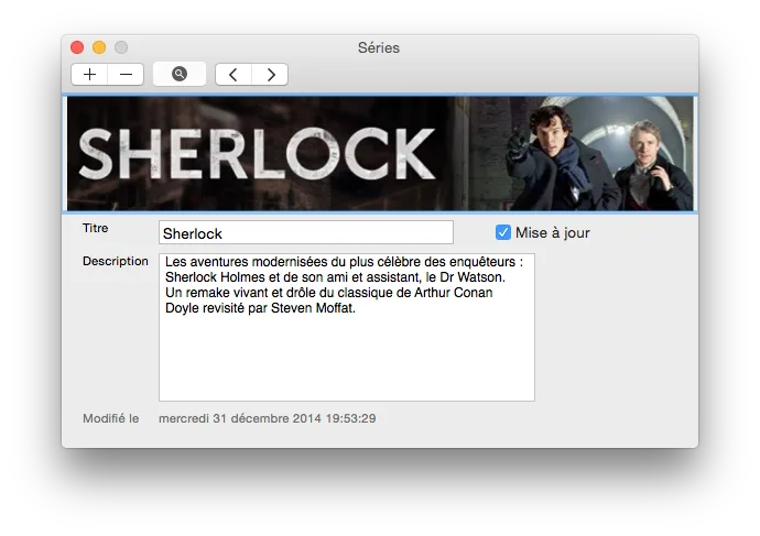 TV Series Mac : gérer tous vos épisodes TV (Mac OS X 10.10) 2 tv series mac base de donnees