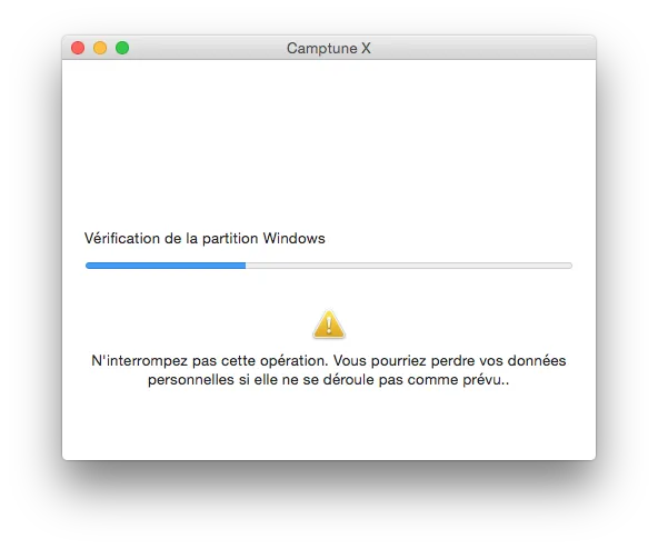 Modifier la taille d'une partition Mac / Windows (Boot Camp) 4 partition mac operation en cours