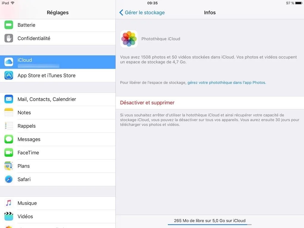 icloud liberer espace