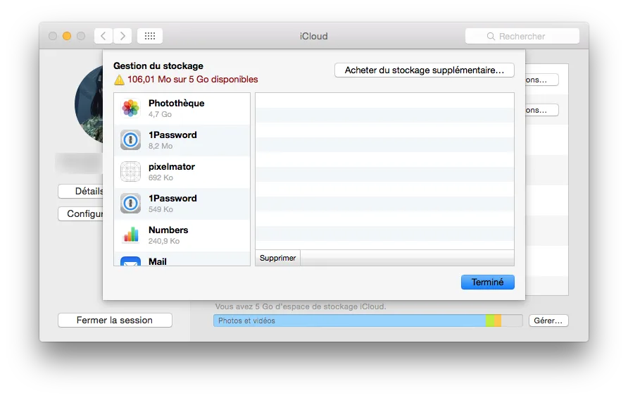 icloud stockage mac