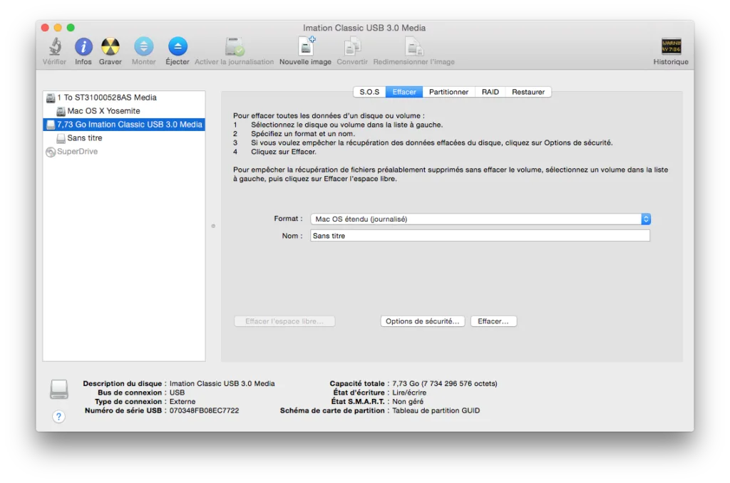 installation propre mac el capitan cle usb