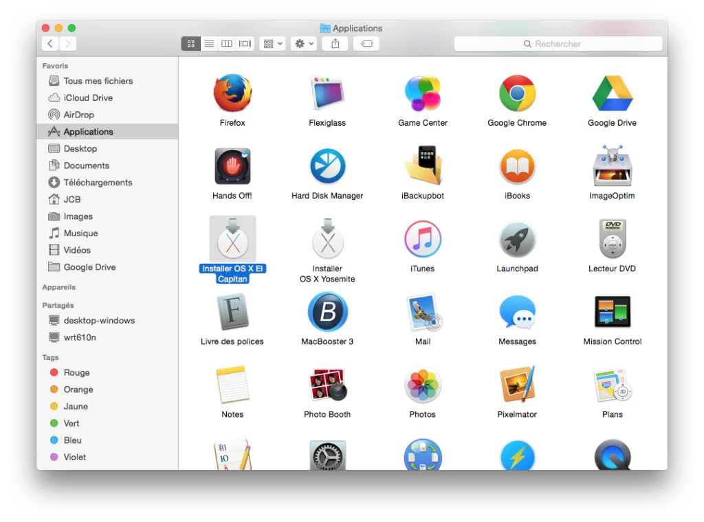 installation propre mac os x 10.11