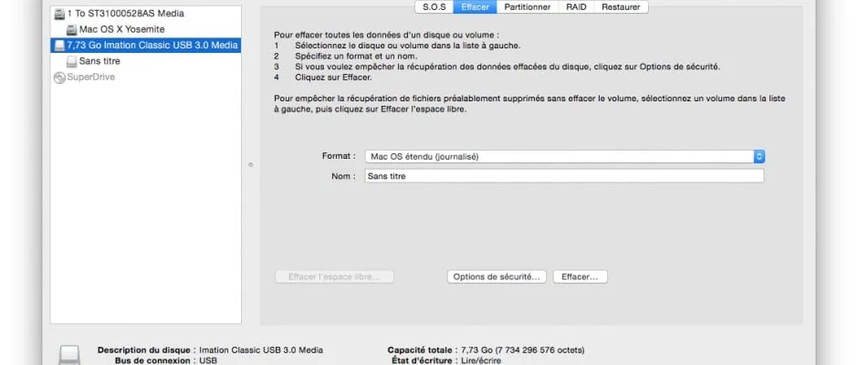 installation propre mac os x el capitan cle usb