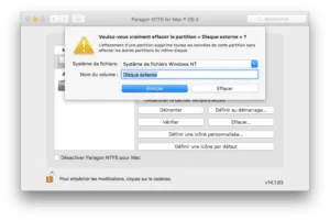 Formater un disque externe Mac en ntfs