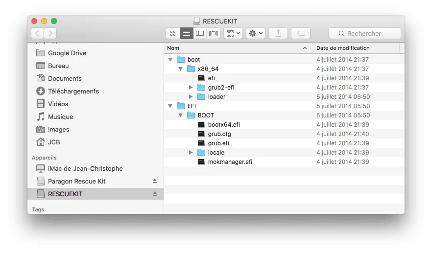 Mac ne demarre pas contenu de la cle