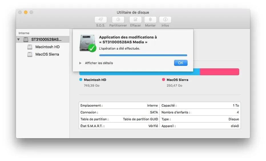 installer macos sierra formater partition