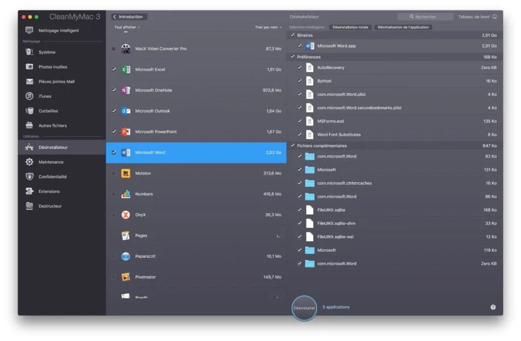 supprimer une app sur macos sierra proprement