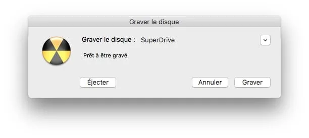 Graver un ISO sur Mac OS Sierra (10.12), El Capitan (10.11)... 2 Graver un ISO sur Mac superdrive