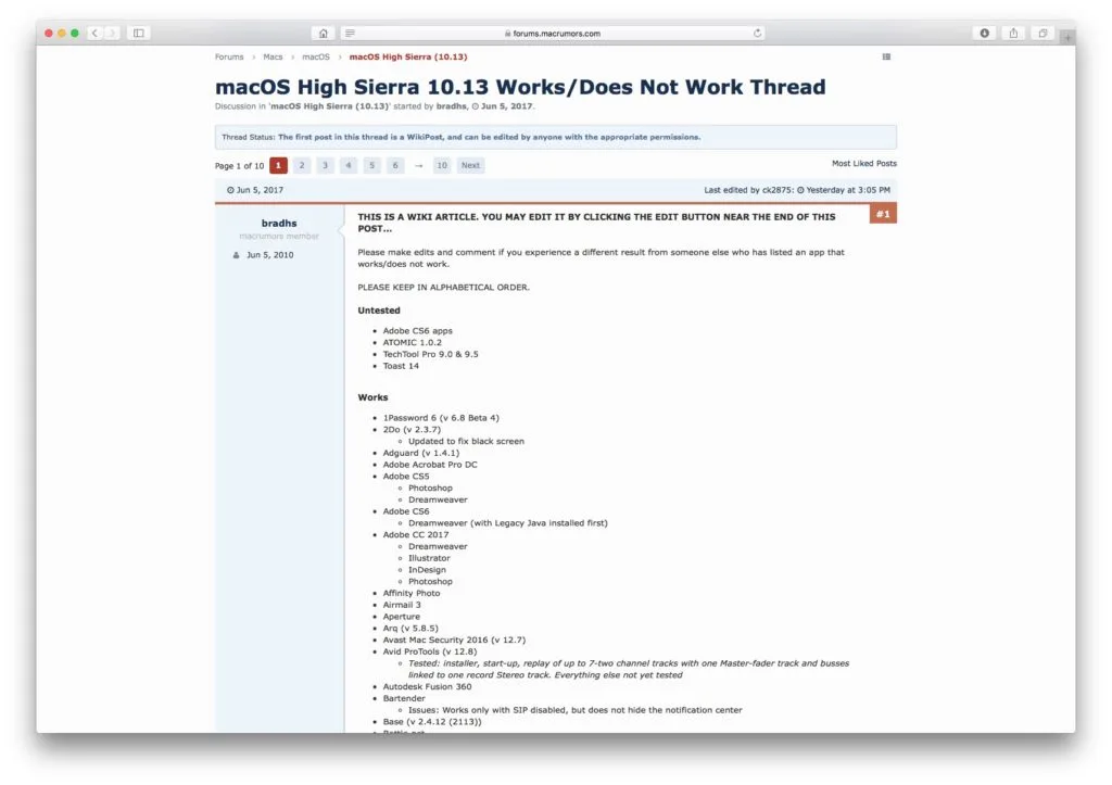 Liste des apps compatibles macOS High Sierra (10.13) 4 apps compatibles macOS High Sierra works does not work