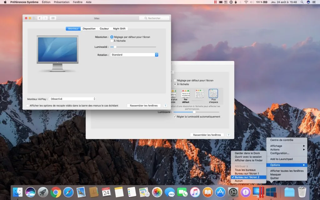 utiliser deux apps sur deux ecrans sur mac